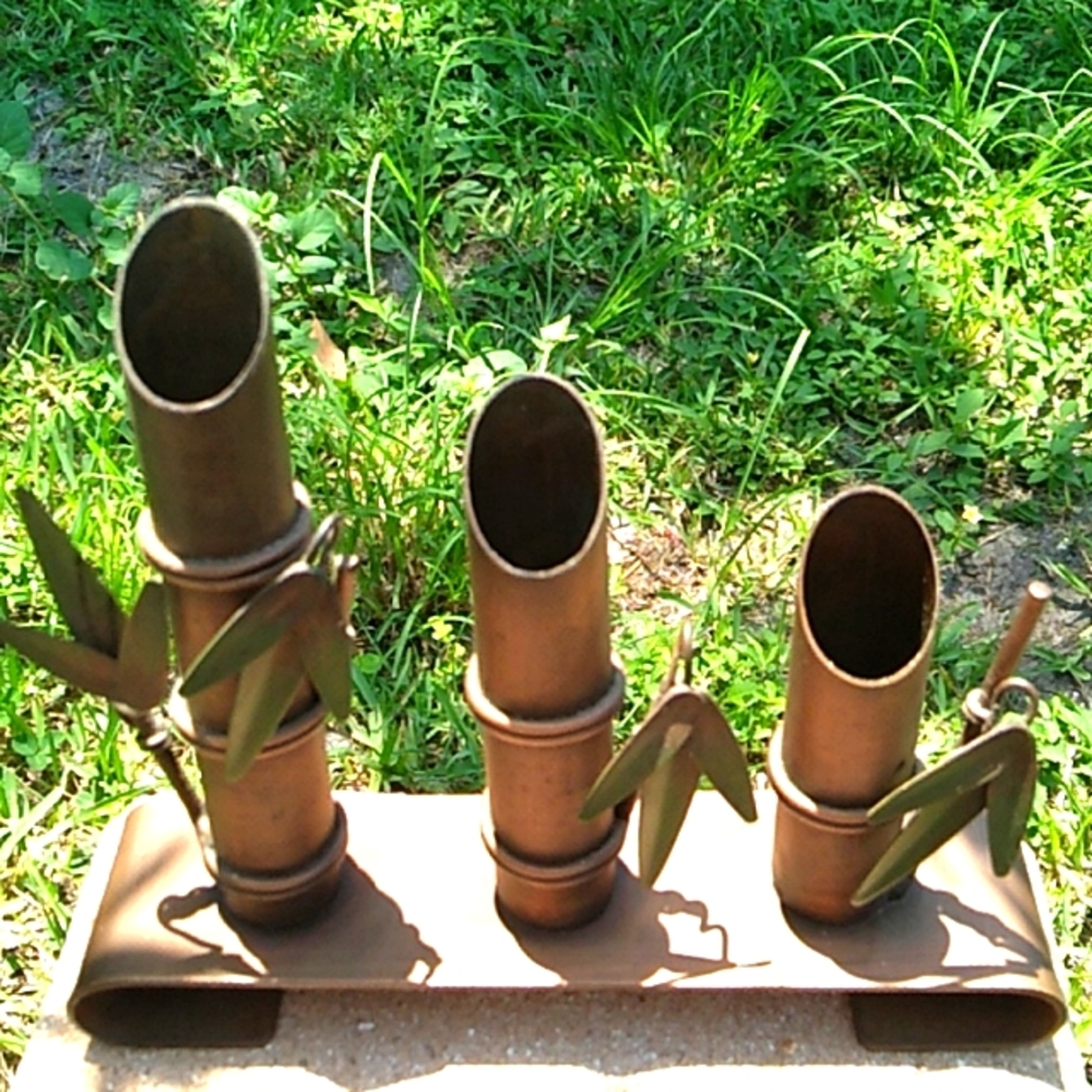 Copper Bamboo Candleholder